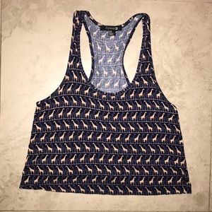 Forever 21 Giraffe Print Cropped Tank Top